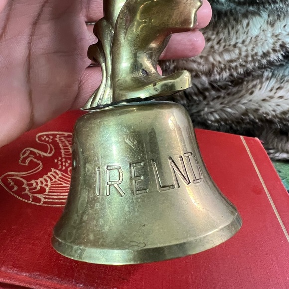 Solid Brass Dolphin Bell, Mystical Sea Irelnd Fungy Rare Vintage 4 3/8” - Picture 2 of 8